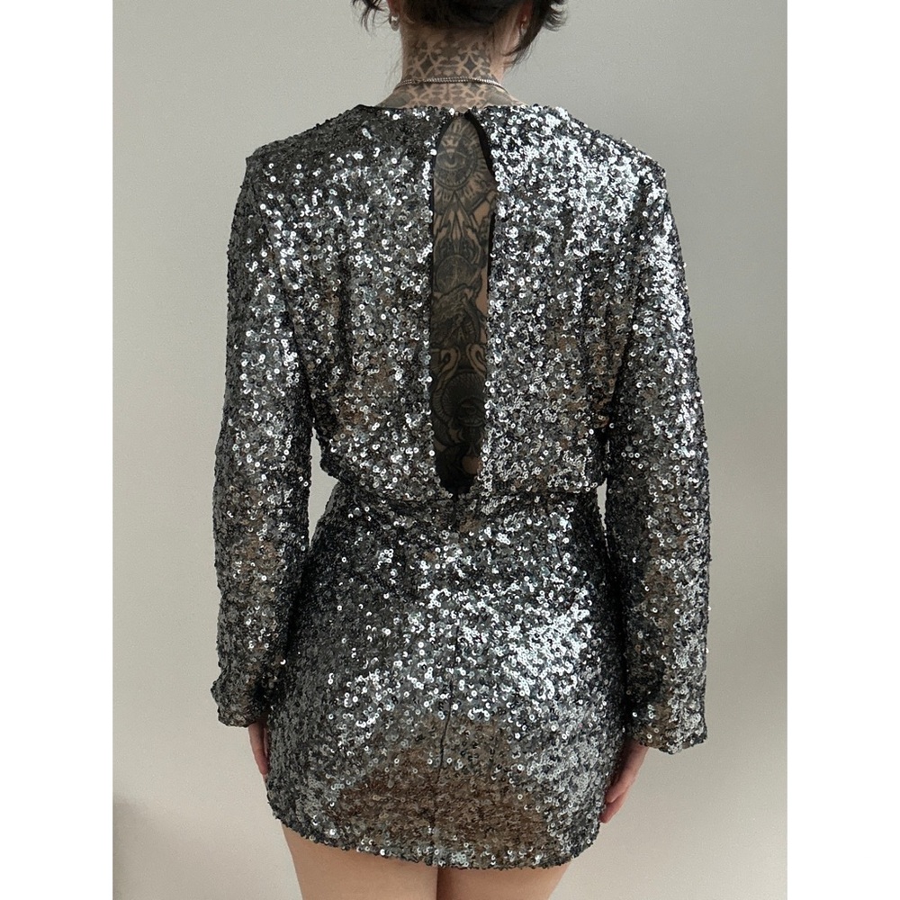 Sequin V-Neck Dress